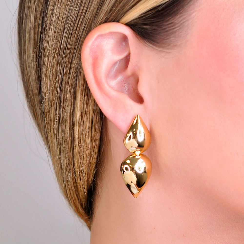 Brinco Semijoia Clarice Gota Dourado Dourado 2