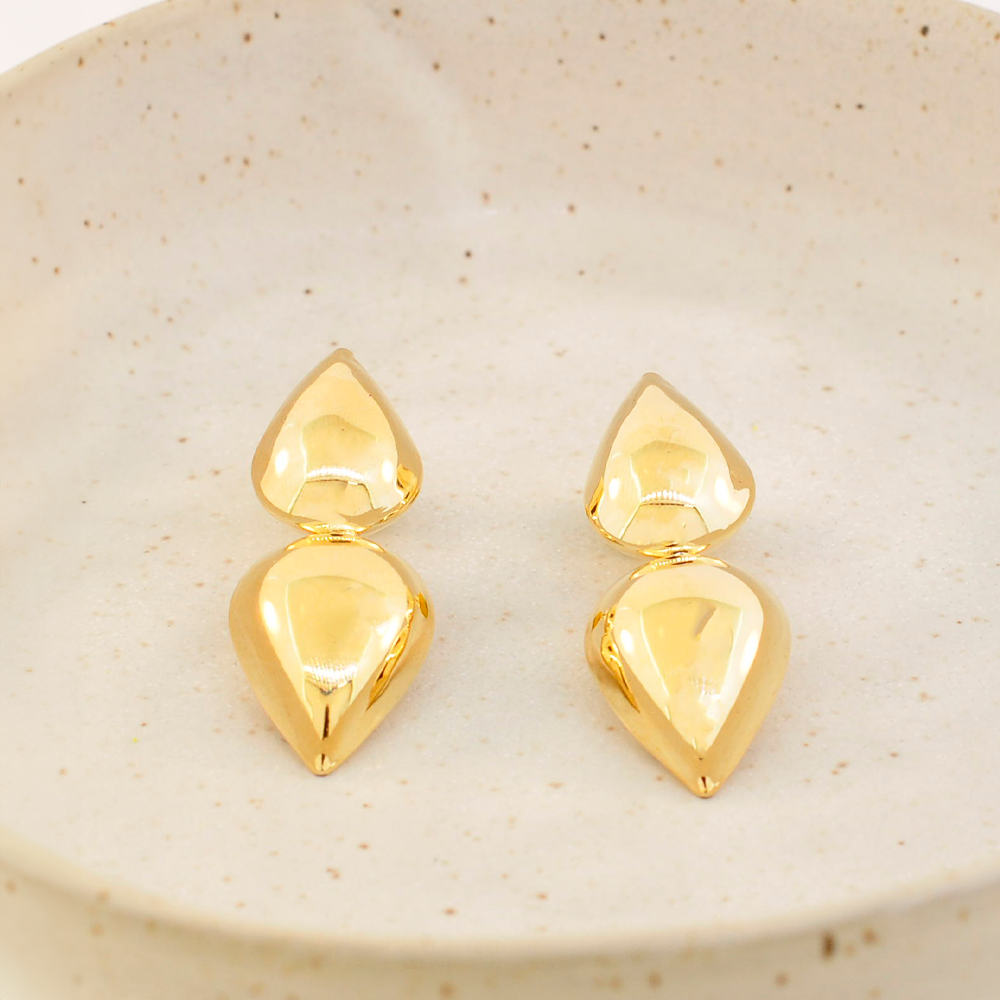 Brinco Semijoia Clarice Gota Dourado Dourado 3