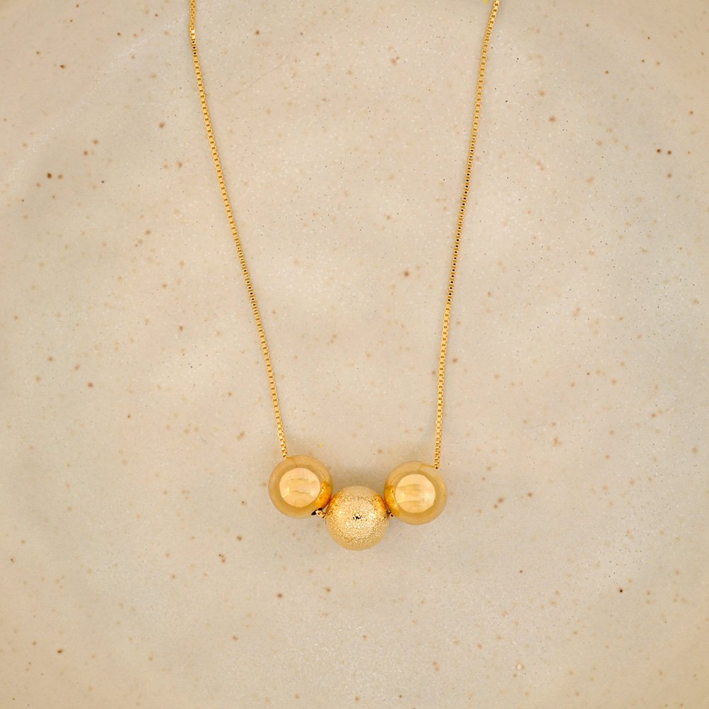 COLAR SEMIJOIA LAIS ESFERA LISA FOSCA DOURADO Dourado 2