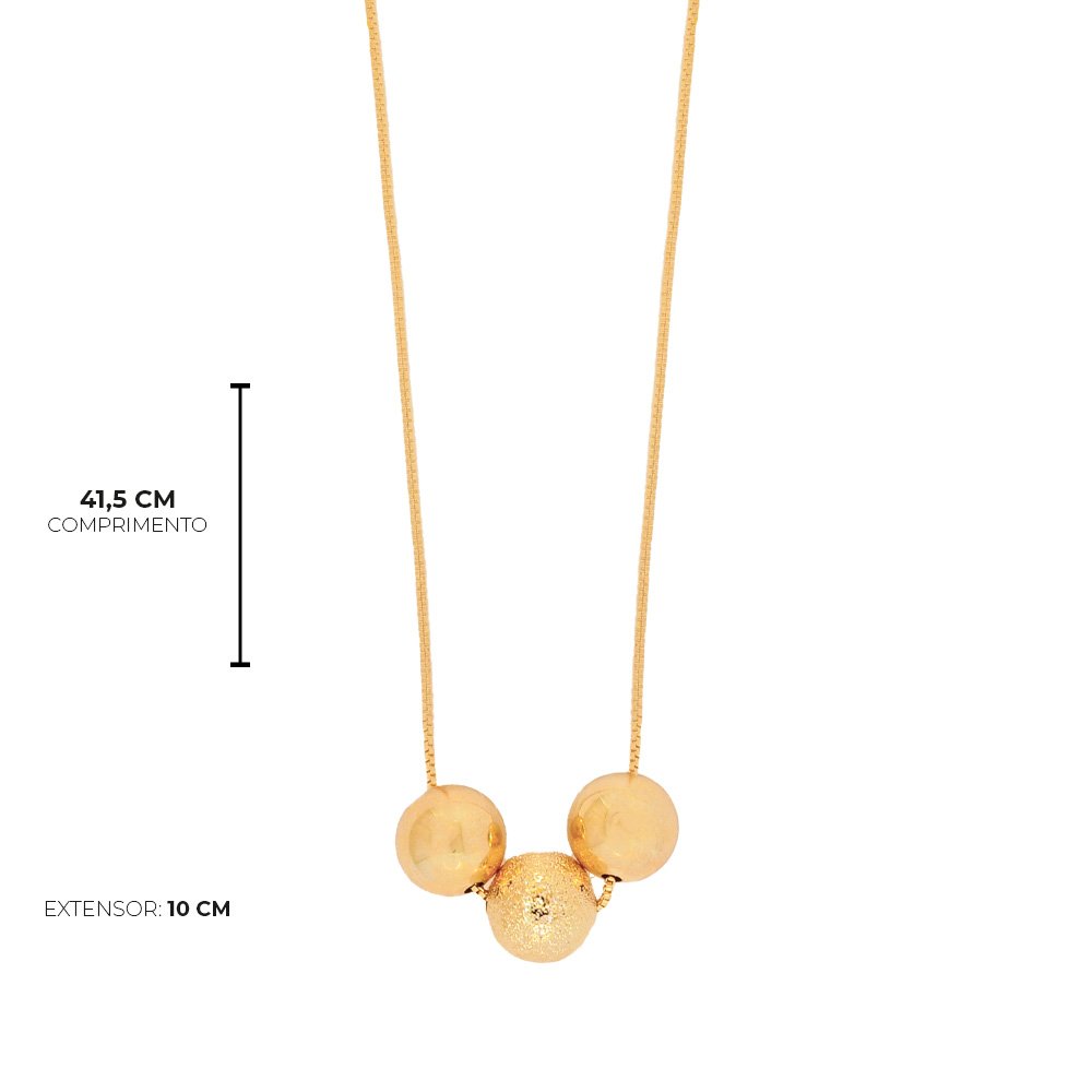 COLAR SEMIJOIA LAIS ESFERA LISA FOSCA DOURADO Dourado 3