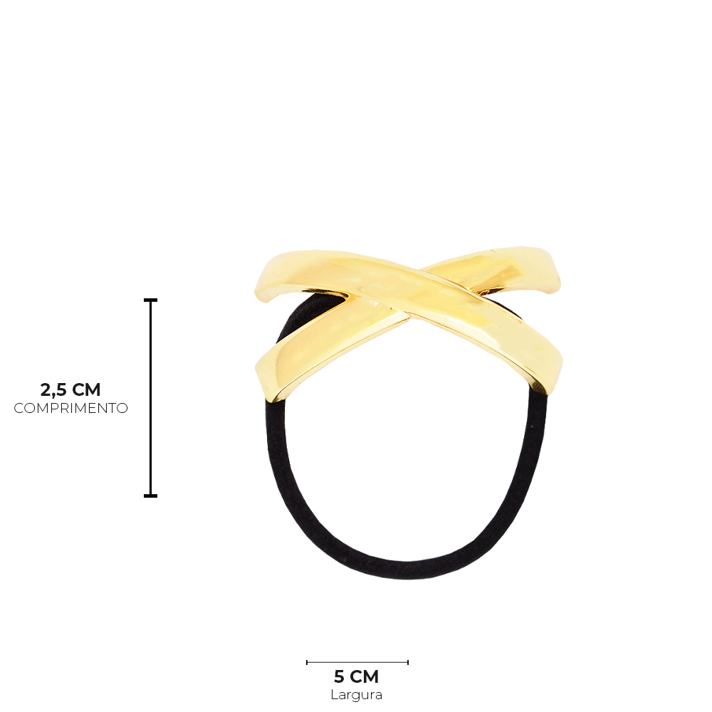 Elastico Bijuteria Metal X Dourado Dourado 3