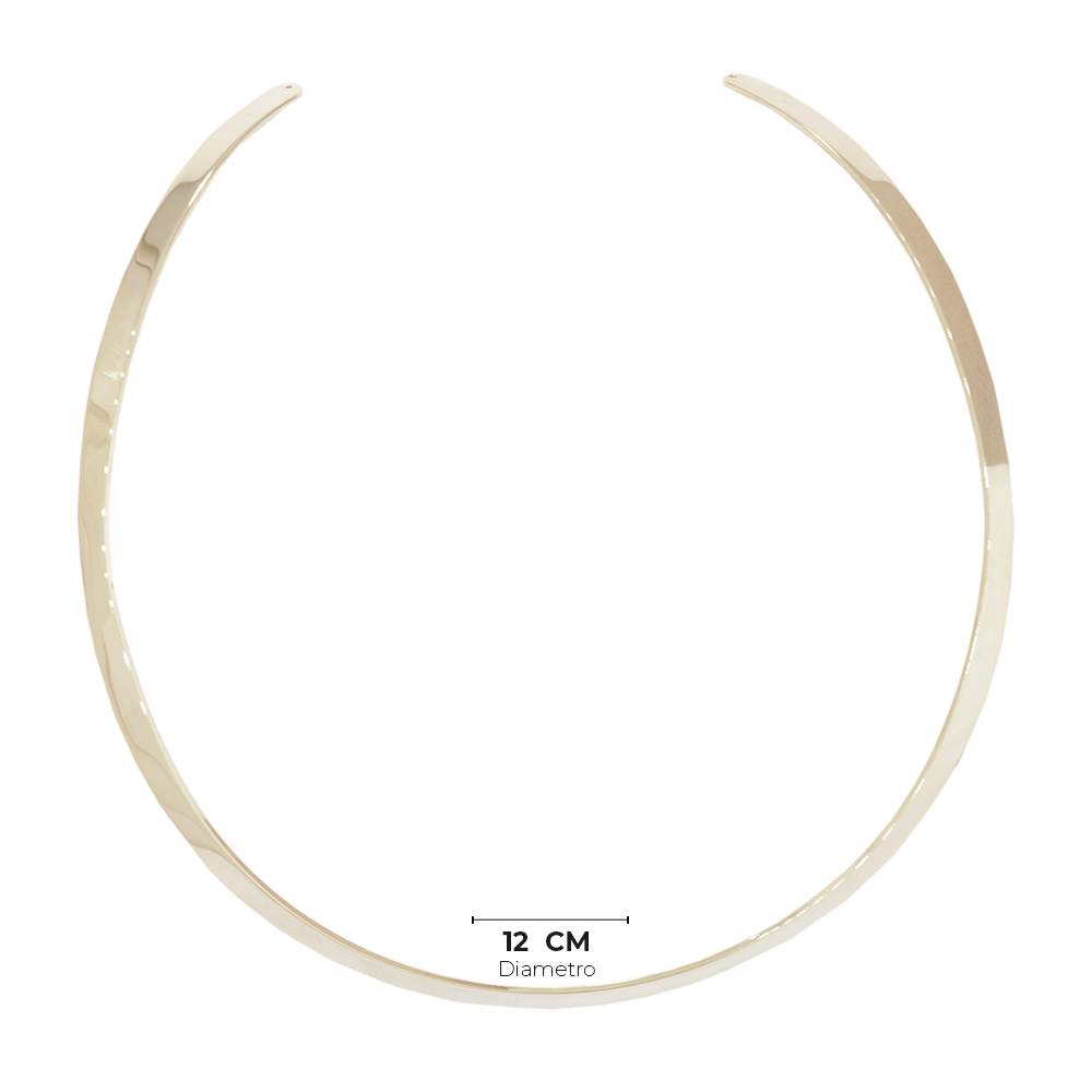 Choker Semijoia Katia Aro Liso Fino Rodio Prata 3