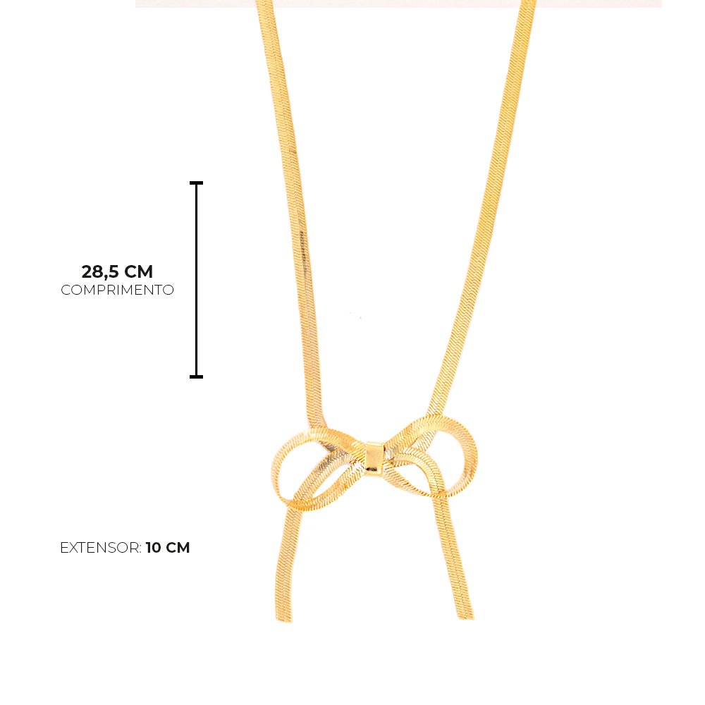 Choker Semijoia Cinthia Malha Laco Dourado Dourado 4