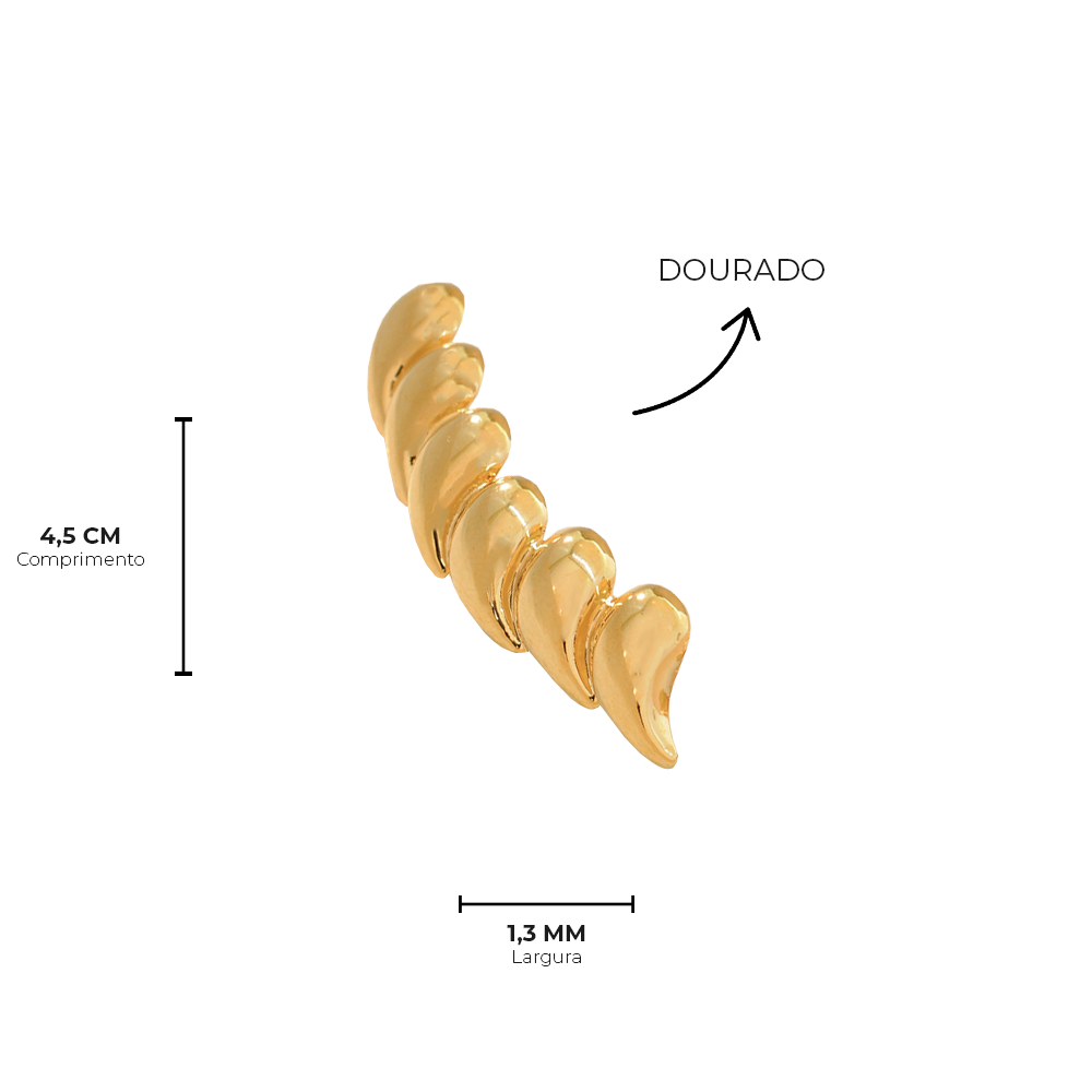 Brinco Semijoia Renata Gota Dourado Dourado 5