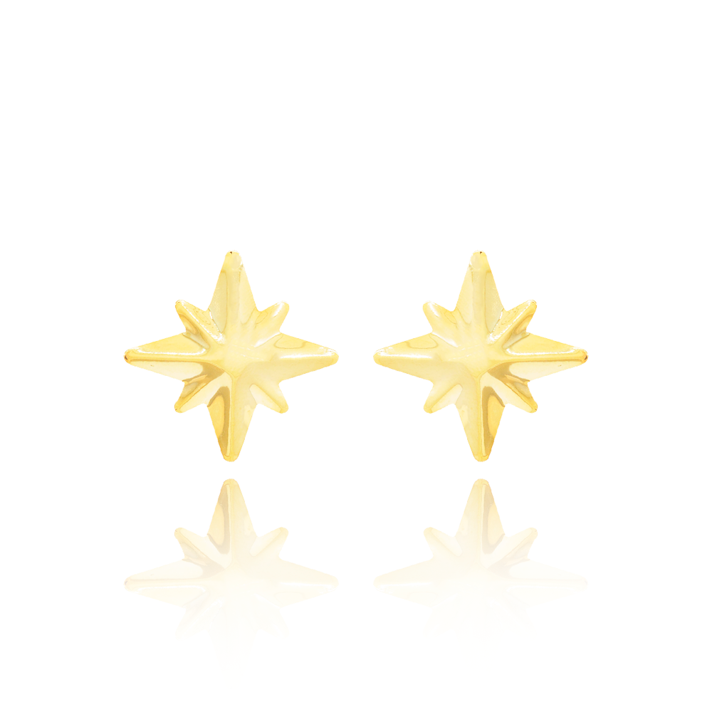 Brinco Semijoia Ester Estrela Dourado