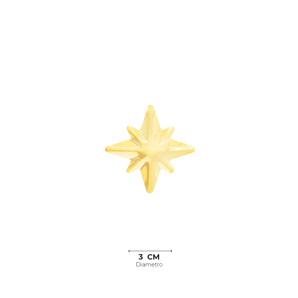 Brinco Semijoia Ester Estrela Dourado Dourado 3