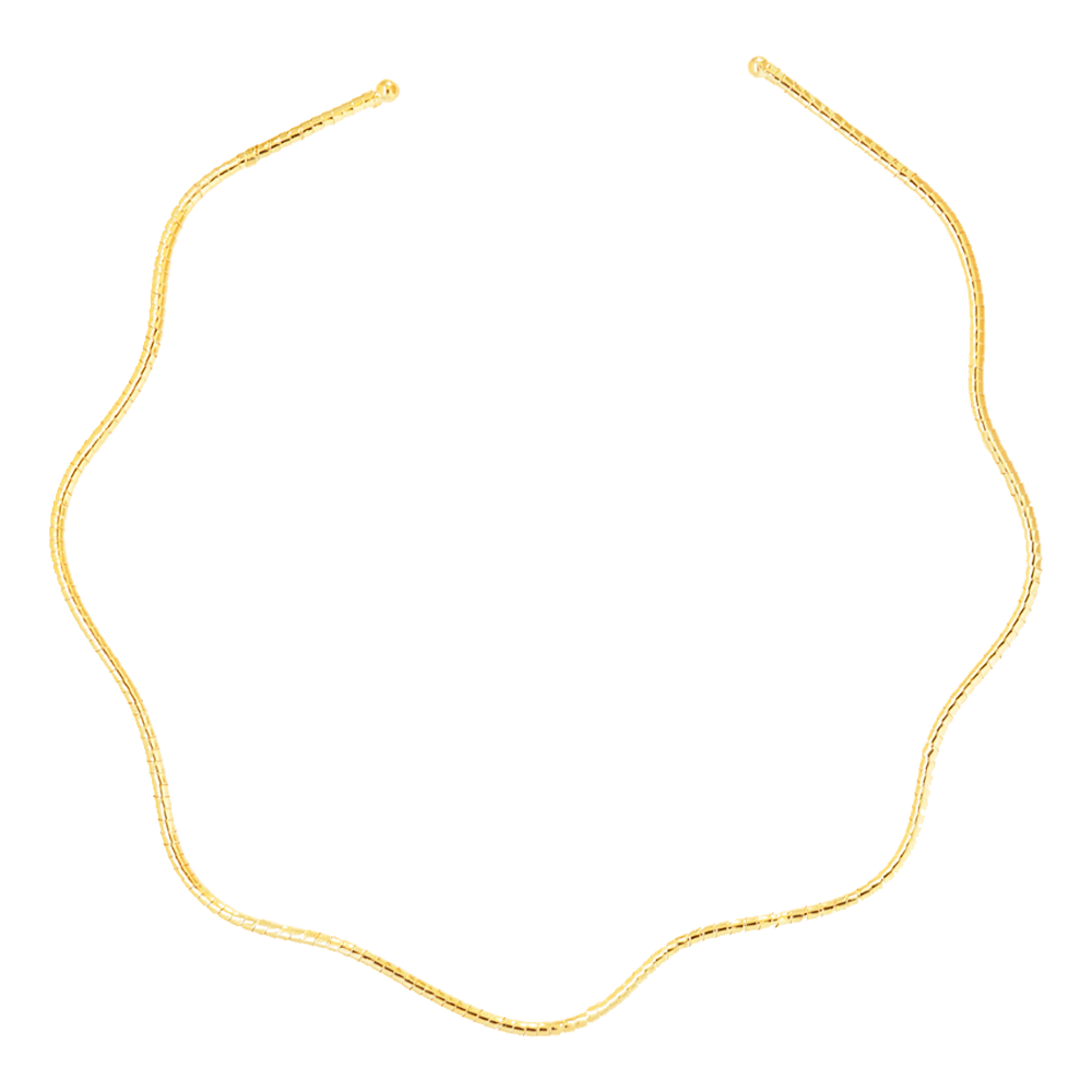 Choker Semijoia Aro Lira Ondas Dourado