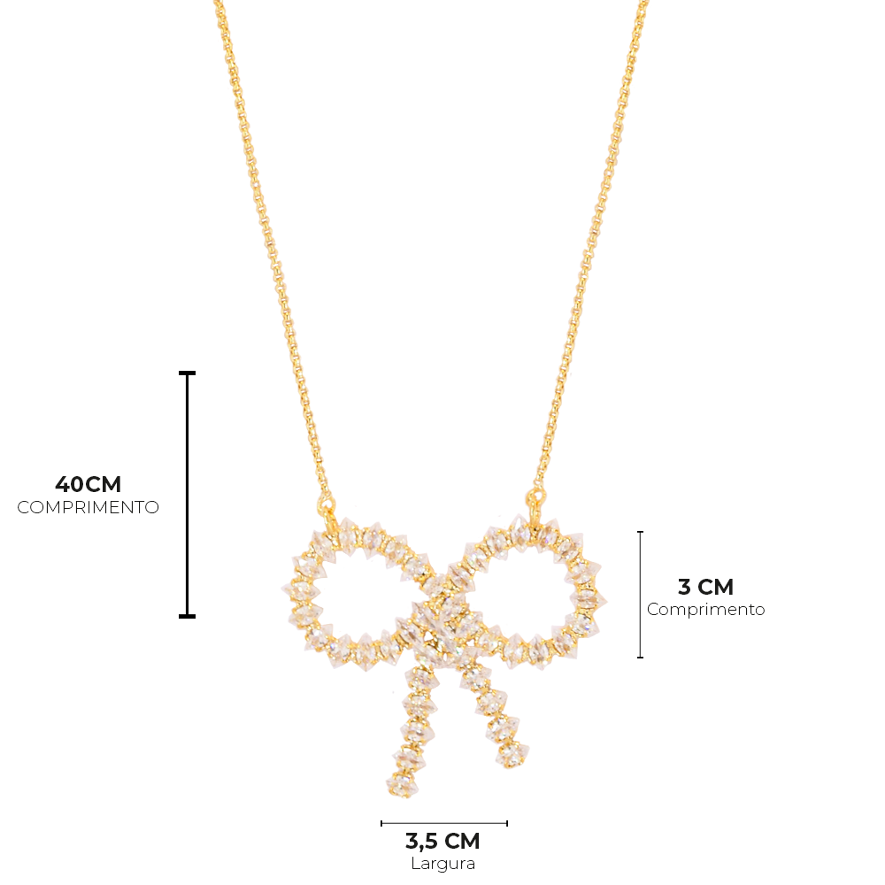 Colar Semijoia Leticia Laco Navete Dourado Dourado 3