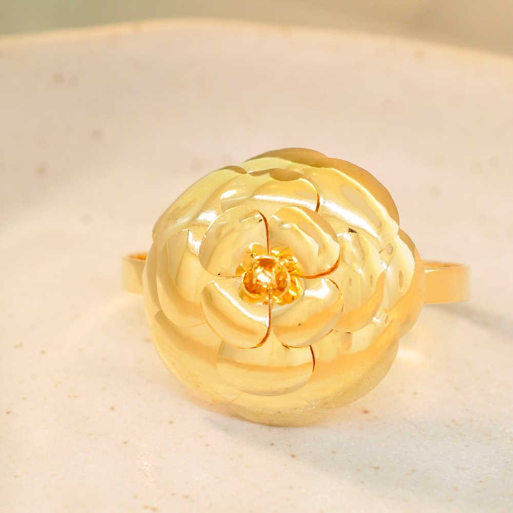 Bracelete Semijoia Rosa Metal Medio Dourado Dourado 3