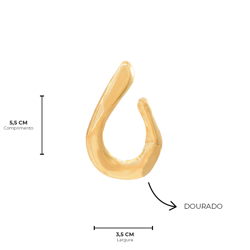 Brinco Bijuteria Luma Assimetrico Dourado Dourado 6