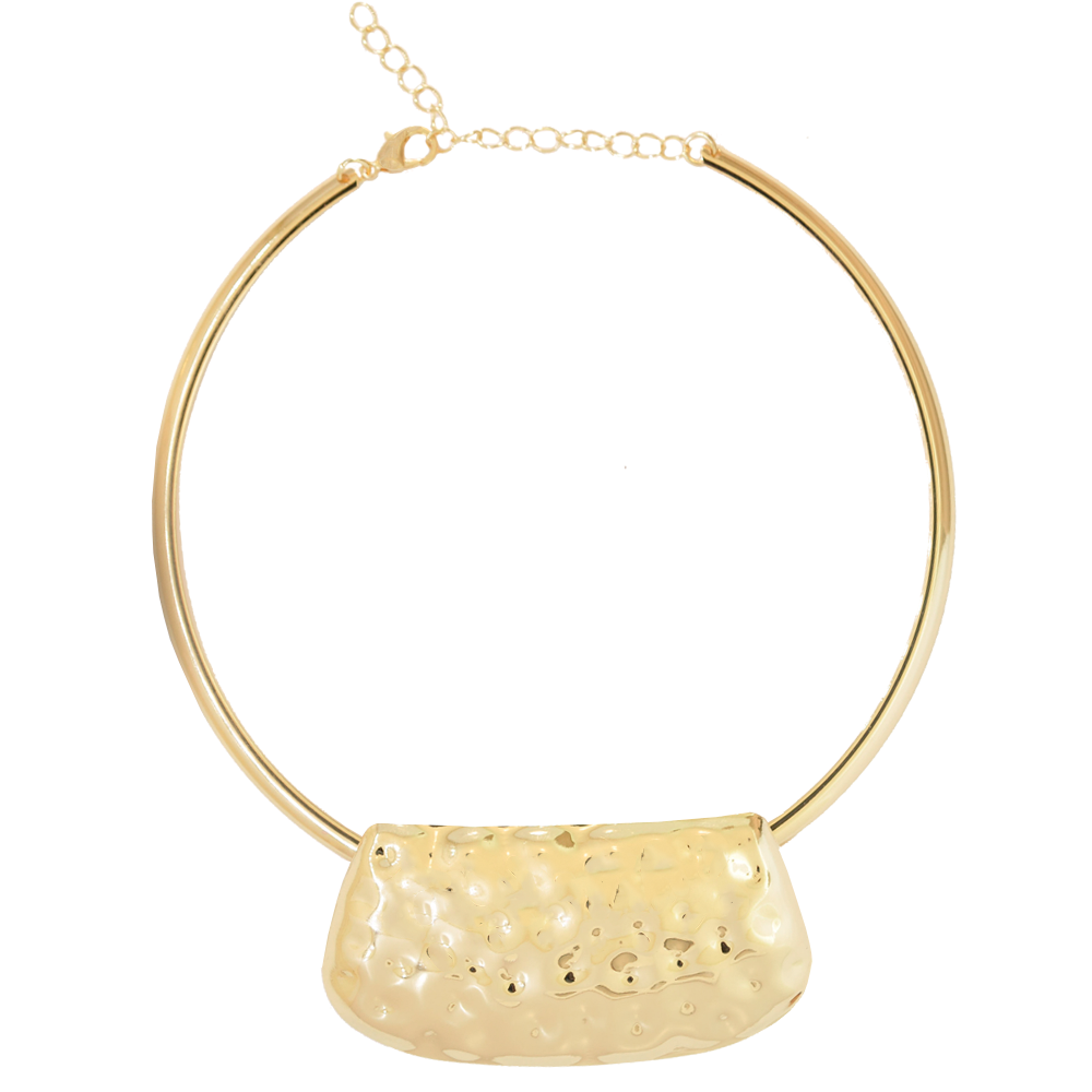 Choker Bijuteria Maia Aro Placa Martelada Dourado Pri Acessorios Dourado 1