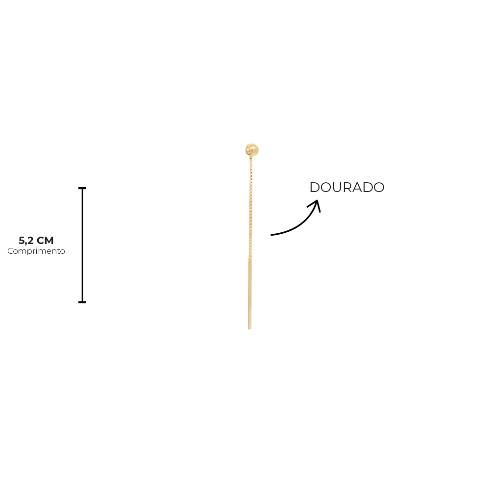 Conjunto Semijoia Palito e Esfera Serenity Dourado Dourado 4