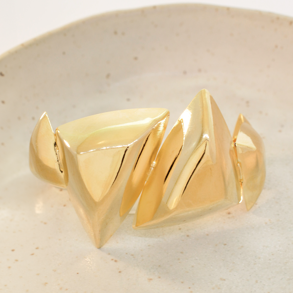 Bracelete Semijoia Aura Triangulo Dourado Pri Acessorios  Dourado 3
