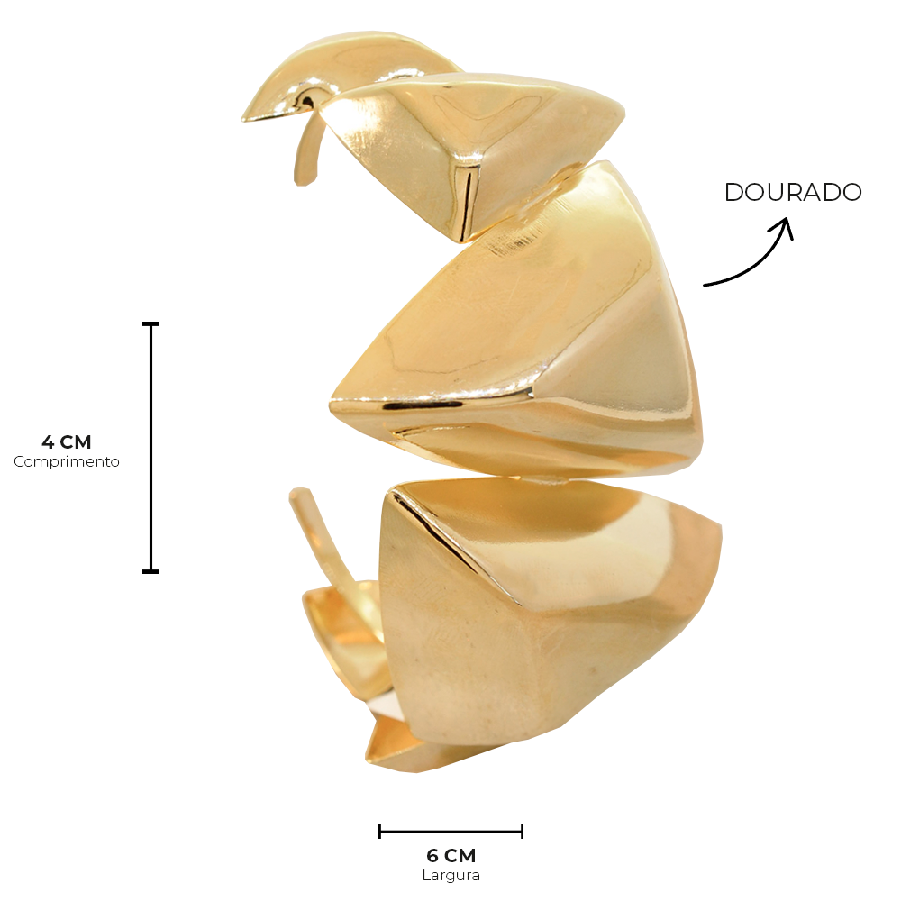 Bracelete Semijoia Aura Triangulo Dourado Pri Acessorios  Dourado 5
