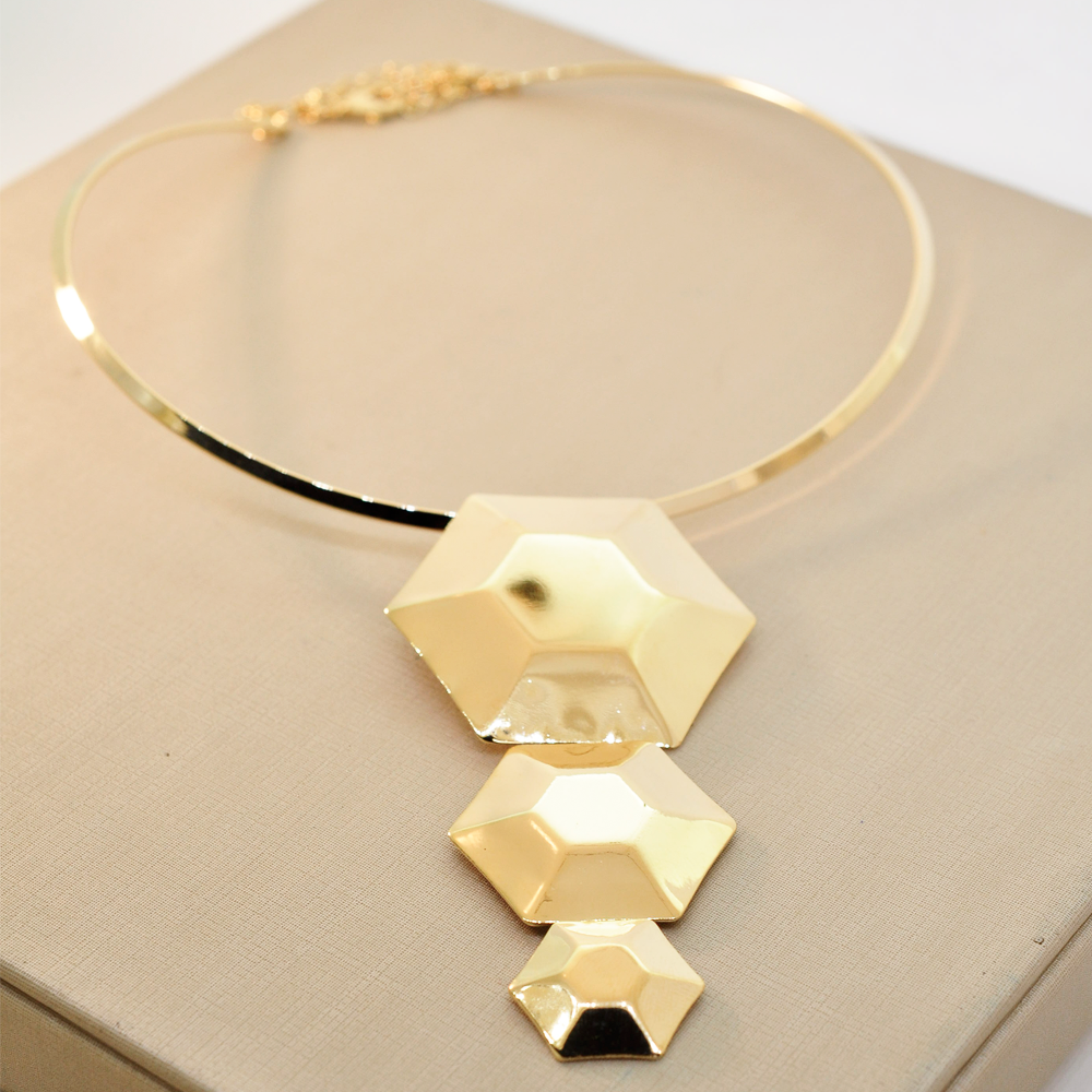 Choker Semijoia Aura Aro Geometrico Dourado Pri Acessorios Dourado 2