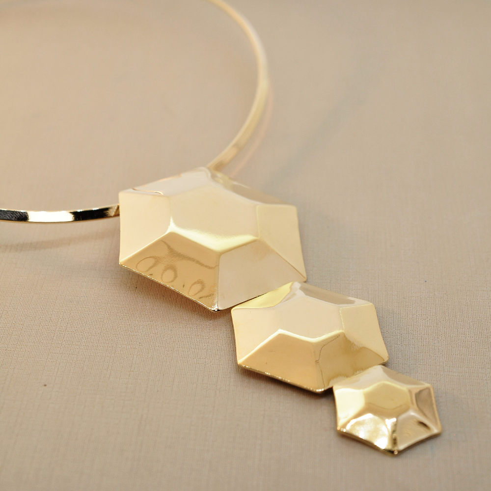 Choker Semijoia Aura Aro Geometrico Dourado Pri Acessorios Dourado 3