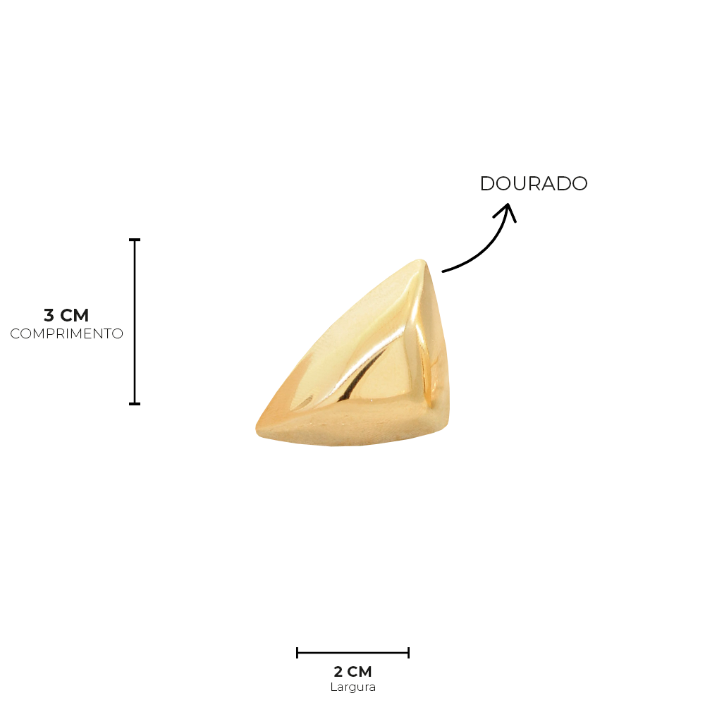 Brinco Semijoia Aura Triangulo Mini Dourado Pri Acessorios Dourado 5