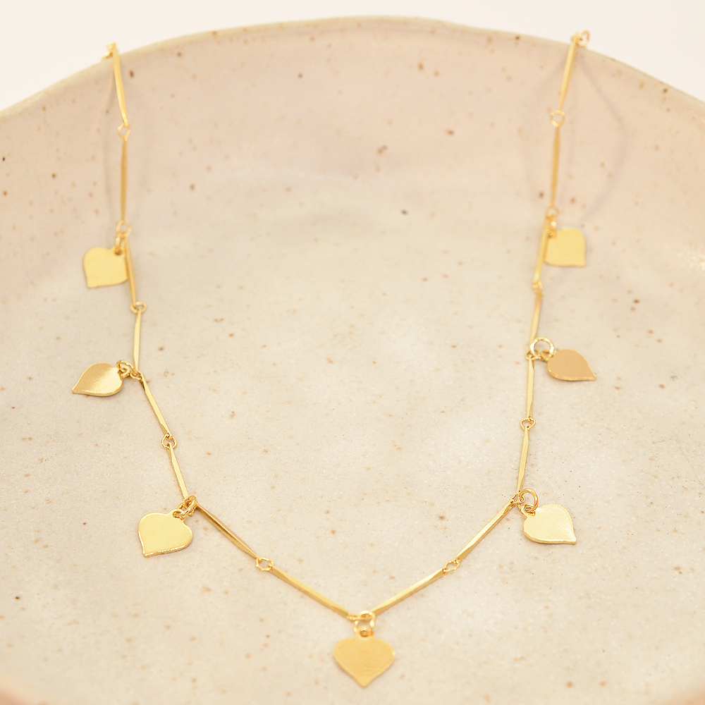 Colar Semijoia Choker Coracao Dourado Pri Acessorios Dourado 2
