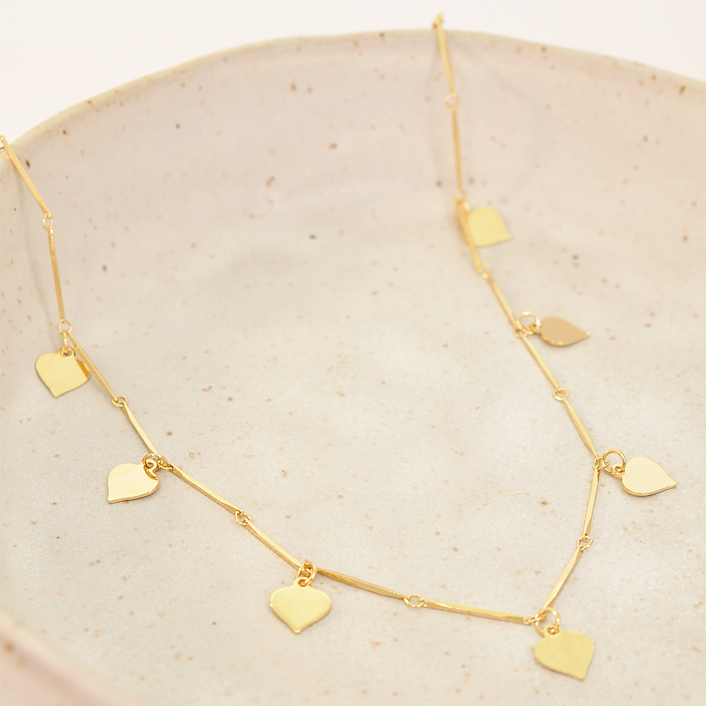 Colar Semijoia Choker Coracao Dourado Pri Acessorios Dourado 3