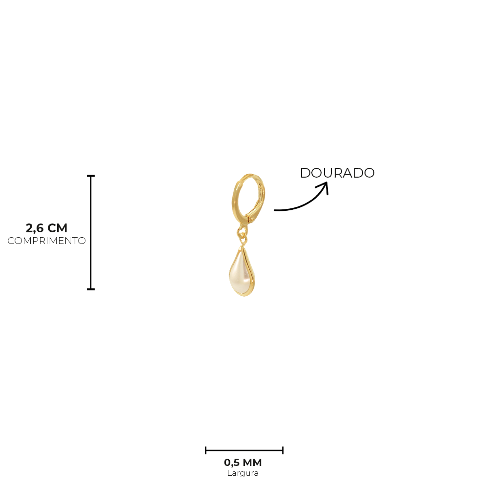Conjunto Semijoia Perola Dourado Pri Acessorios Dourado 5