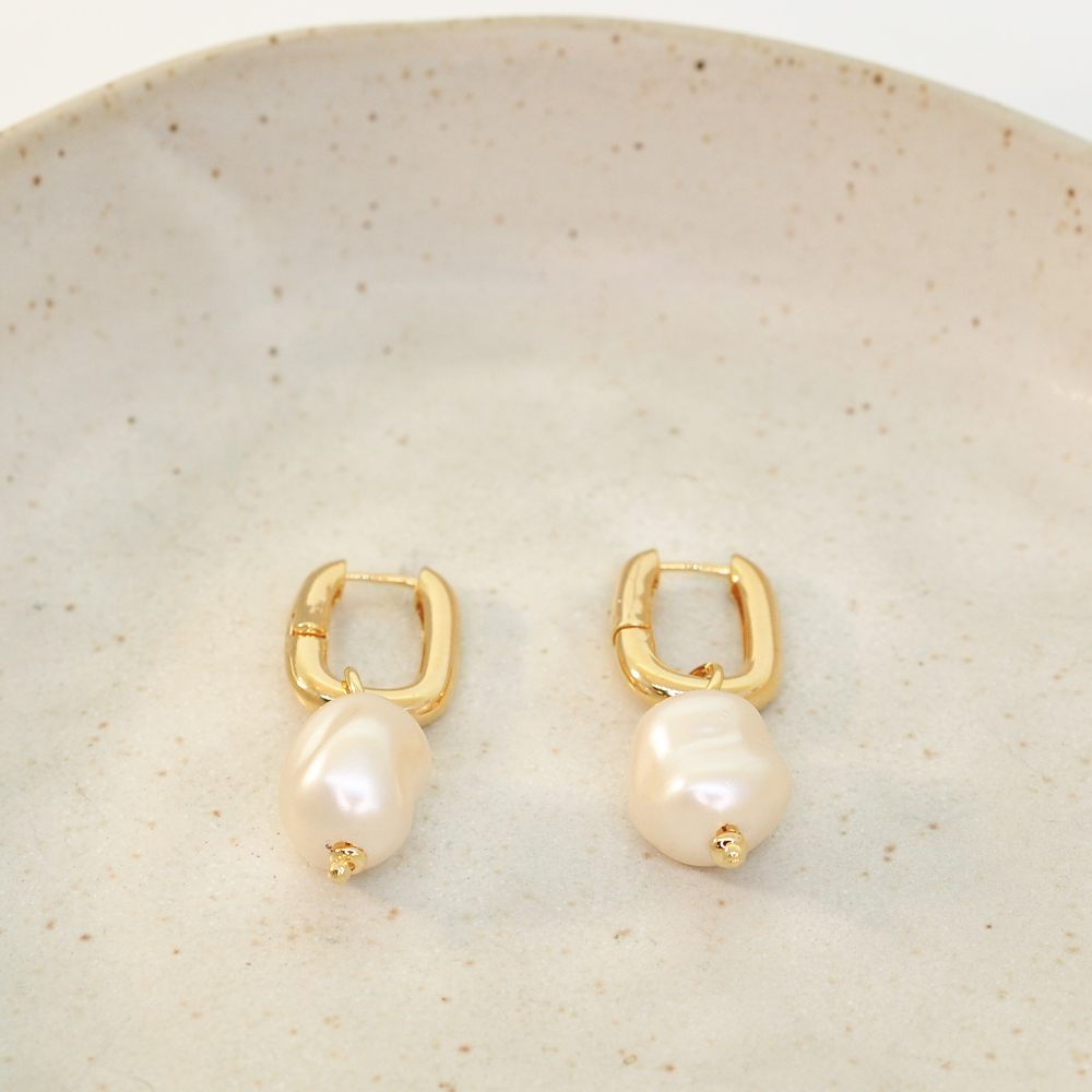 Brinco Semijoia Argola Aura Perola Dourado Pri Acessorios Dourado 2