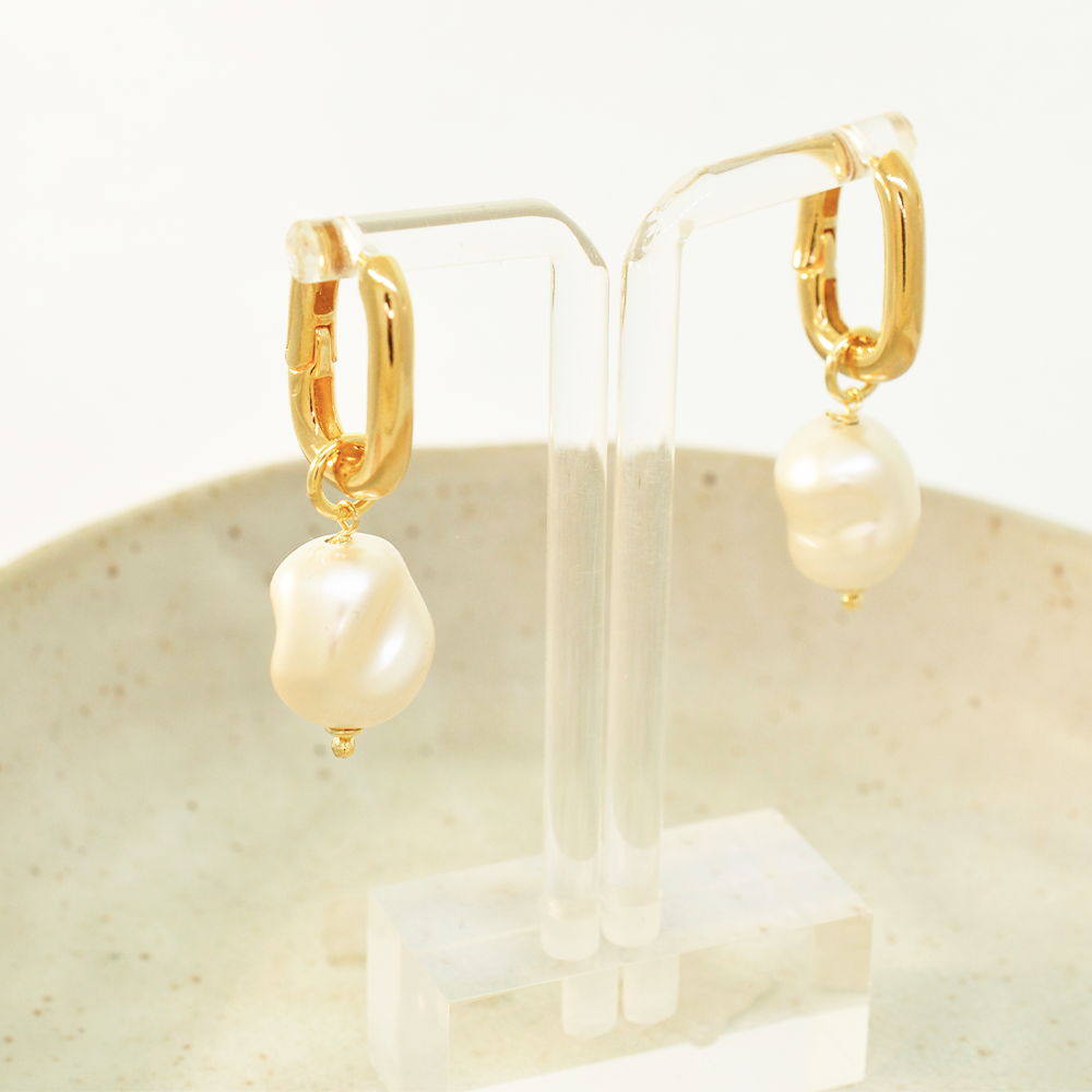 Brinco Semijoia Argola Aura Perola Dourado Pri Acessorios Dourado 3