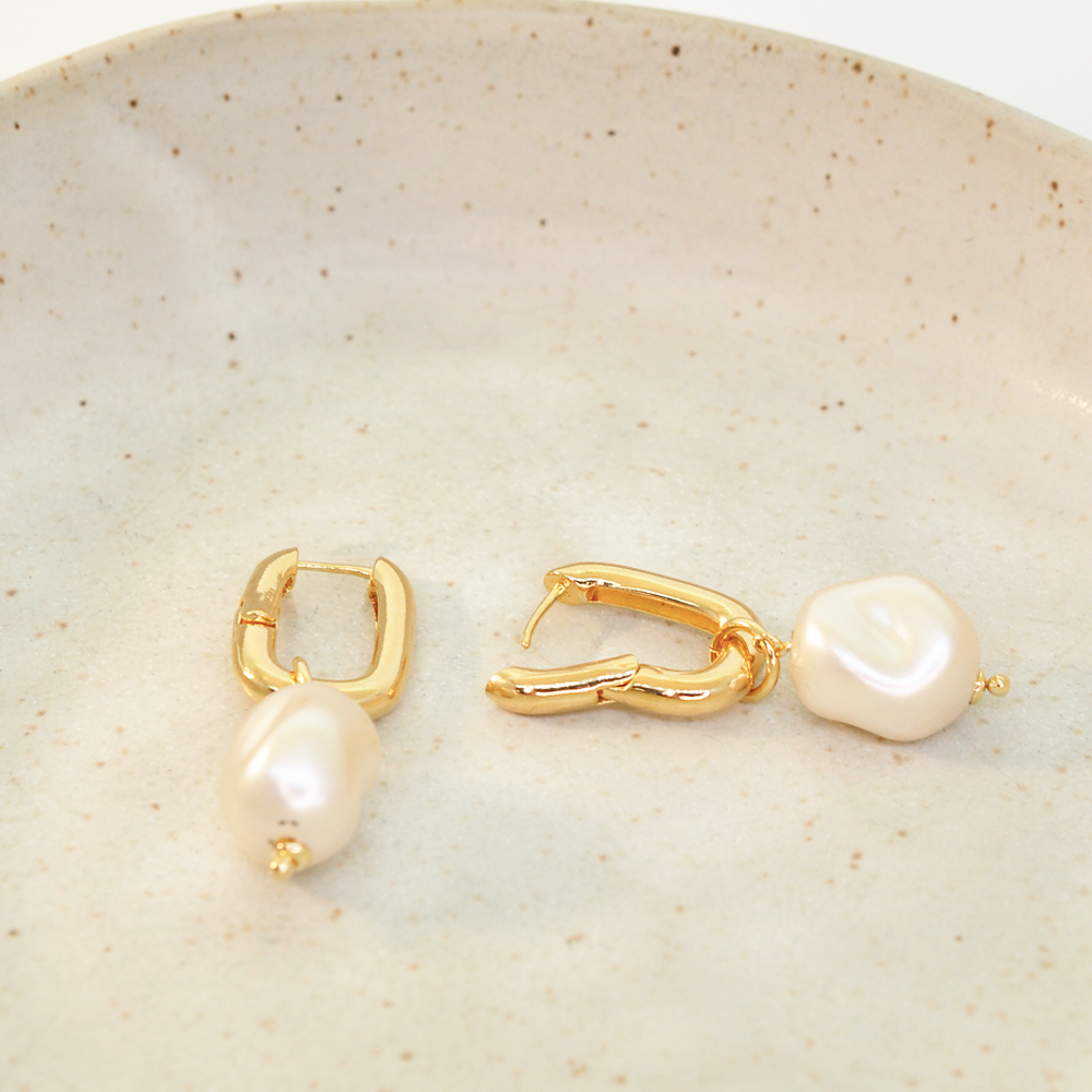 Brinco Semijoia Argola Aura Perola Dourado Pri Acessorios Dourado 4
