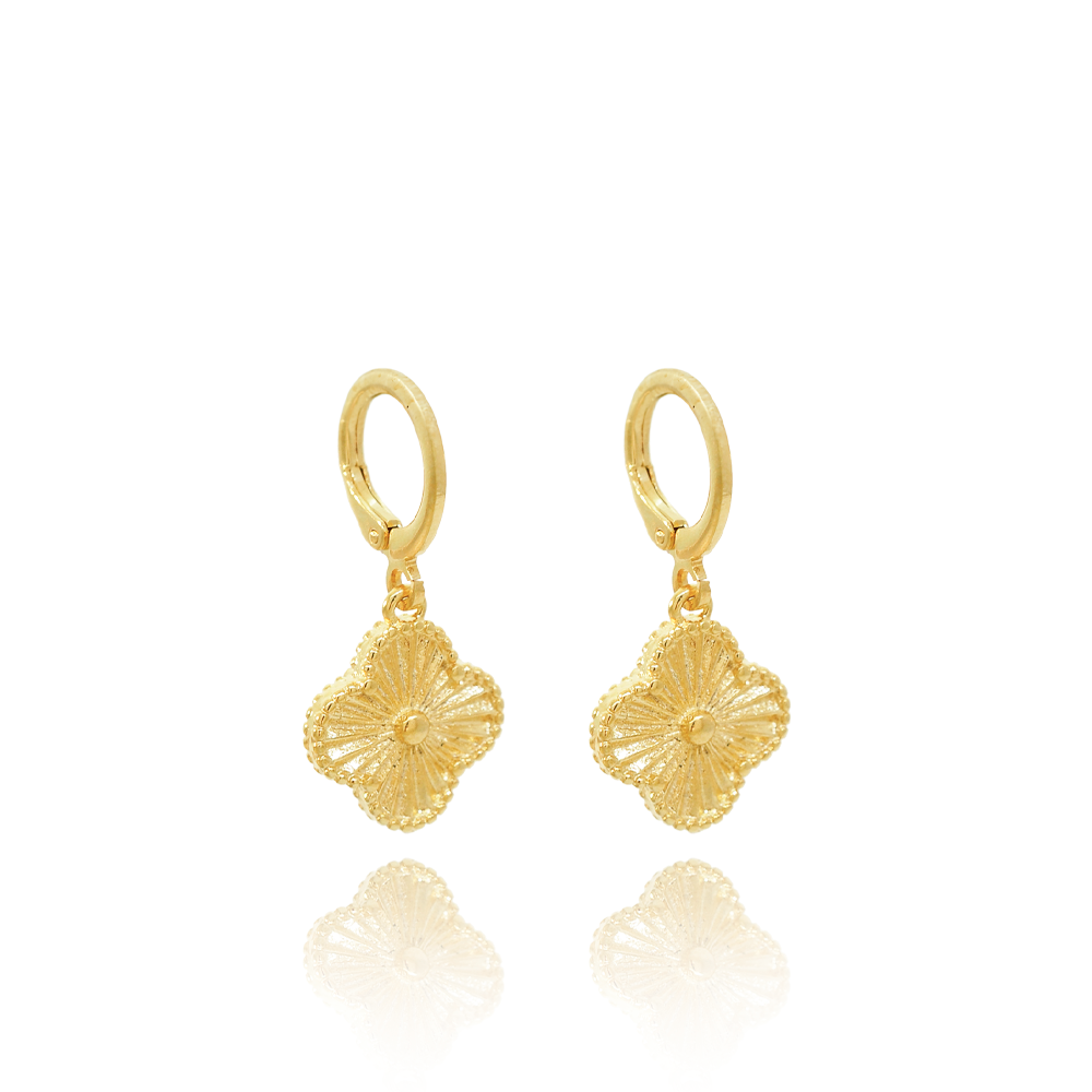 Brinco Semijoia Aura Trevo Dourado Pri Acessorios Dourado 1
