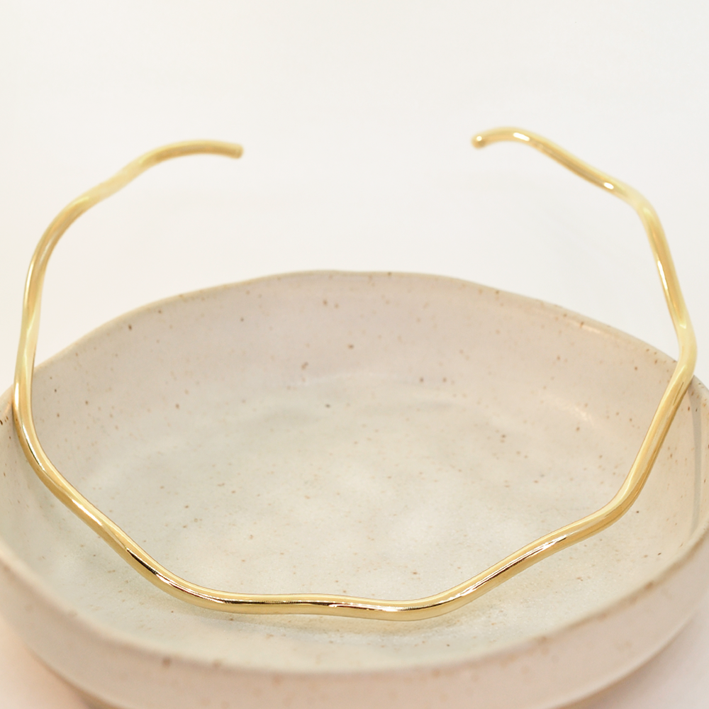 Choker Semijoia Aura Ondulado Dourado Pri Acessorios Dourado 2