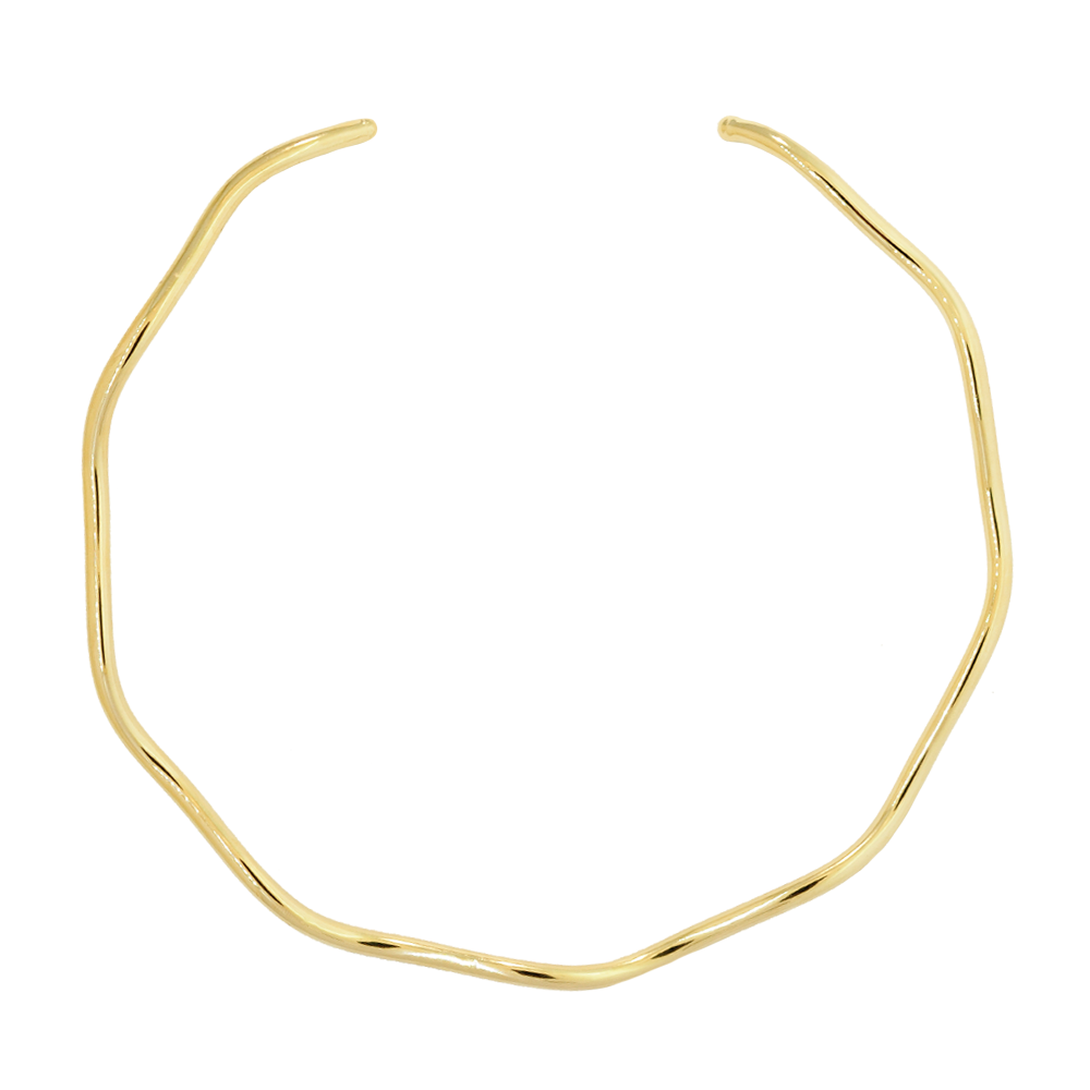 Choker Semijoia Aura Ondulado Dourado Pri Acessorios Dourado 4