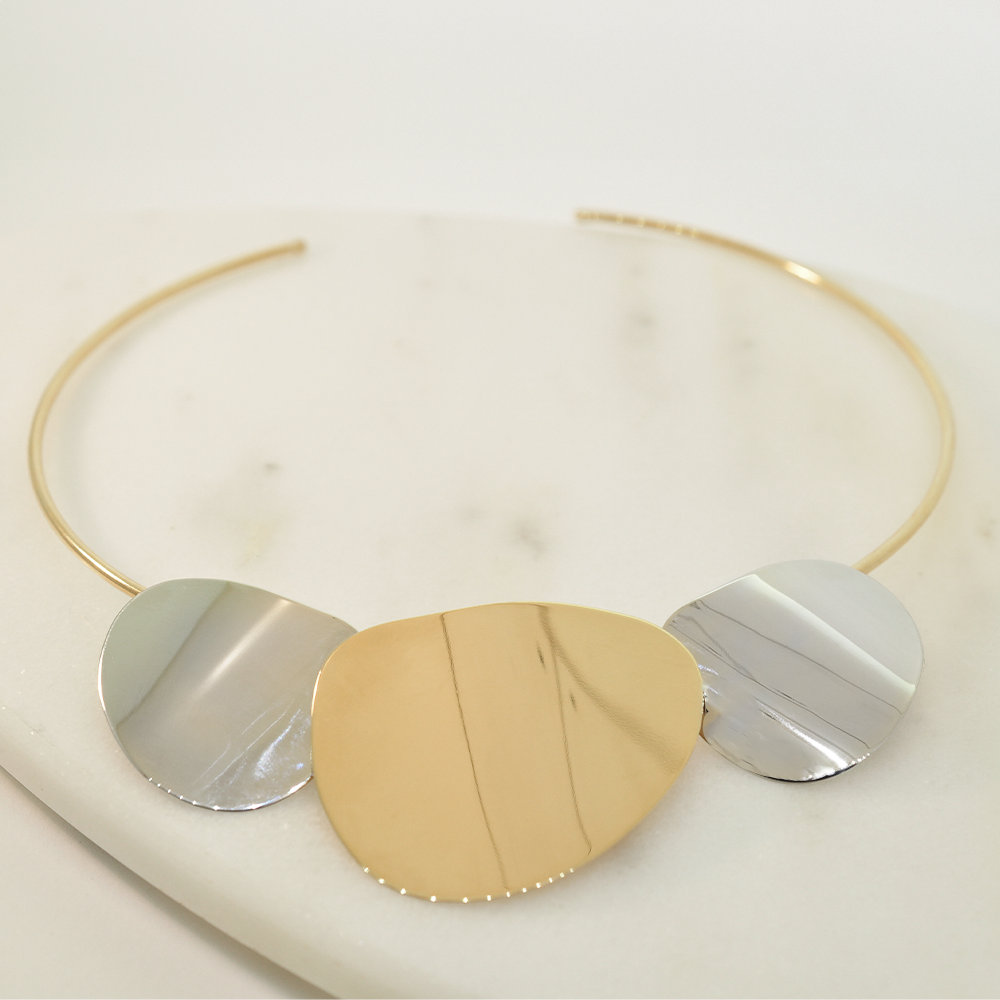 Choker Semijoia Aro Organico Duo Pri Acessorios Feminino Dourado 2