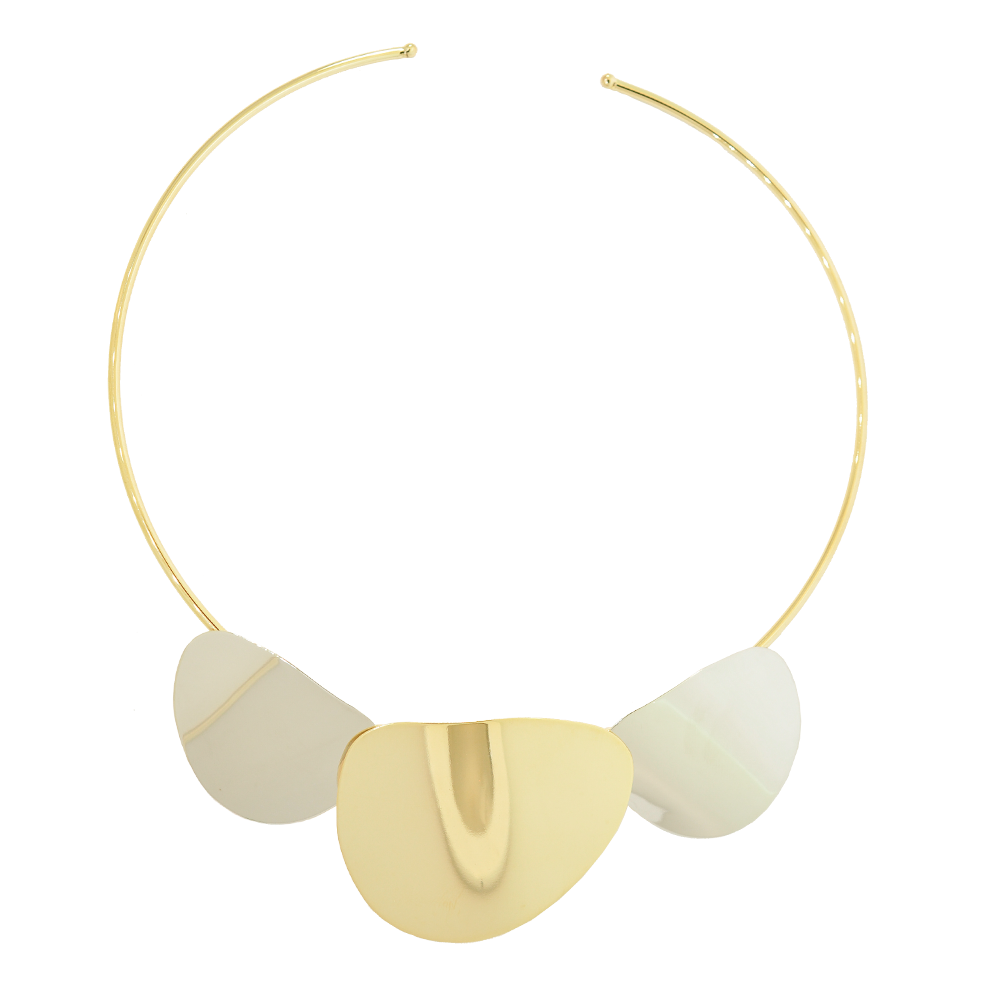 Choker Semijoia Aro Organico Duo Pri Acessorios Feminino Dourado 3