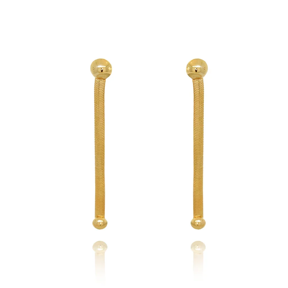 Brinco Semijoia Aura Malha Longo Dourado Pri Acessorios Feminino Dourado 5