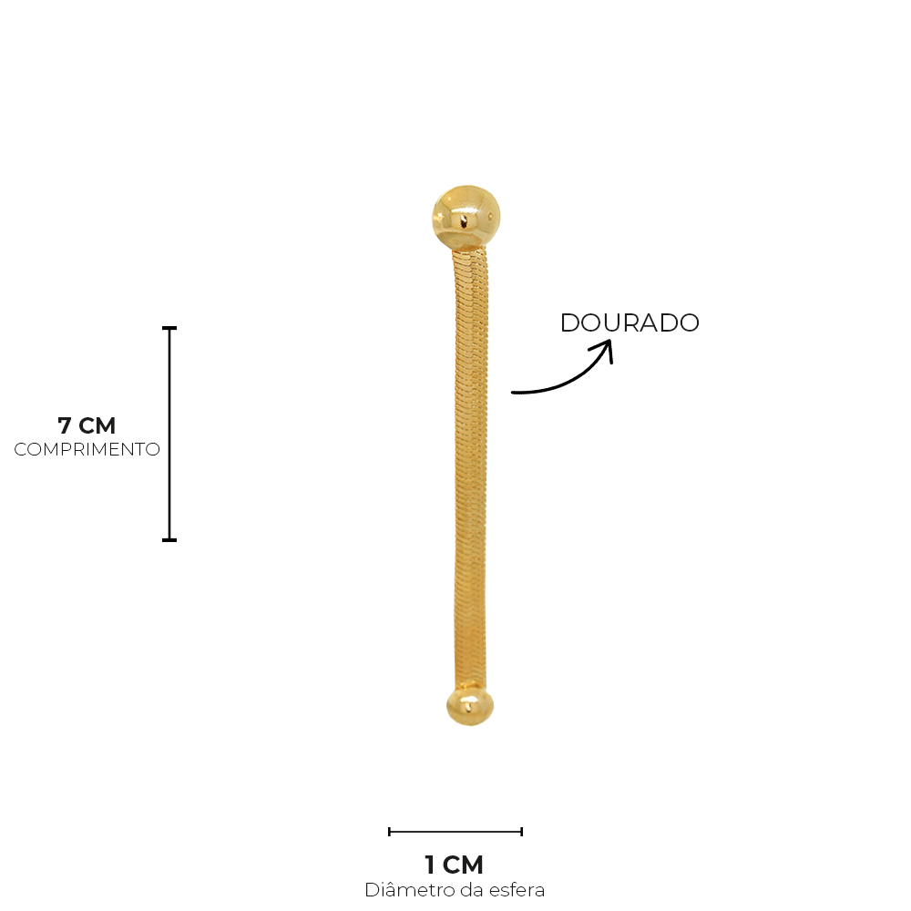 Brinco Semijoia Aura Malha Longo Dourado Pri Acessorios Feminino Dourado 6