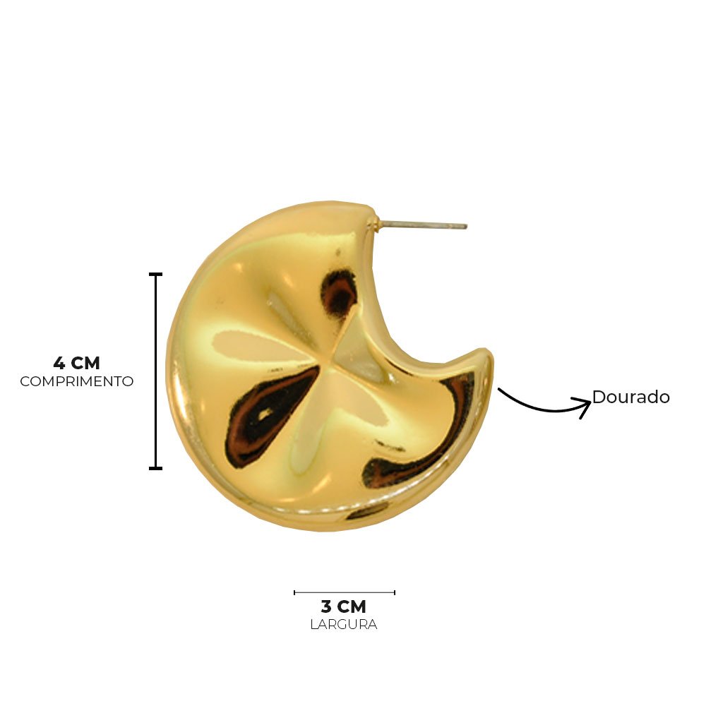 Brinco Argola Organico Pri Acessorios Feminino Dourado 6