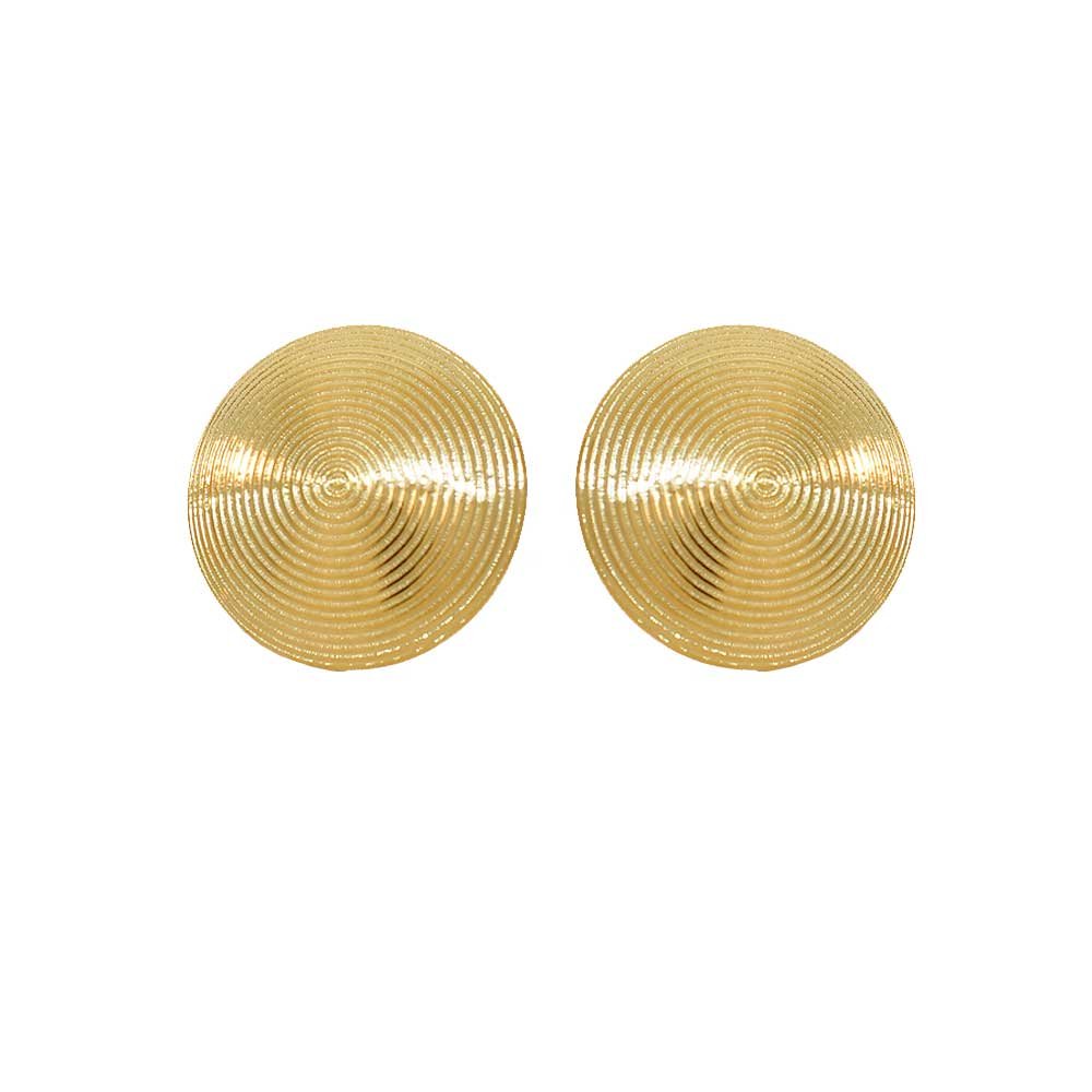 Brinco Disco Dourado Banho Ouro 18K Feminino Dourado 5