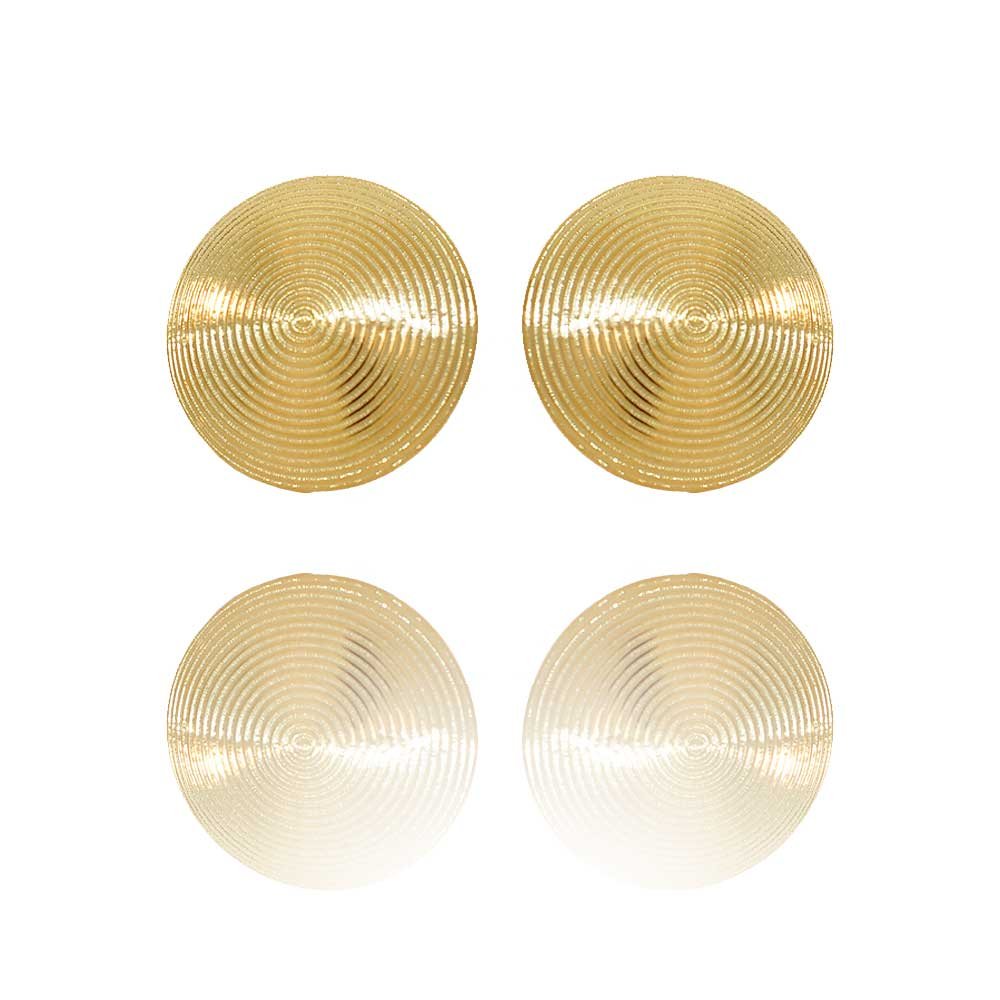 Brinco Disco Dourado Banho Ouro 18K Feminino Dourado 6