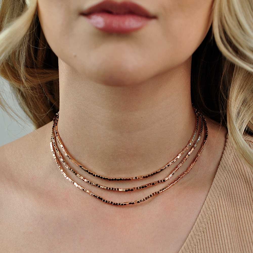 Colar Canutilho Longo Rose Feminino