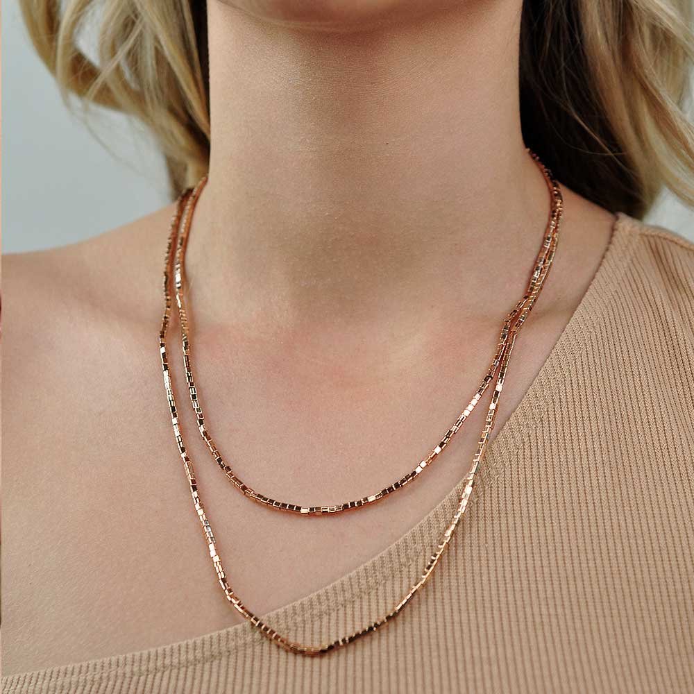 Colar Canutilho Longo Rose Feminino Rosa 2