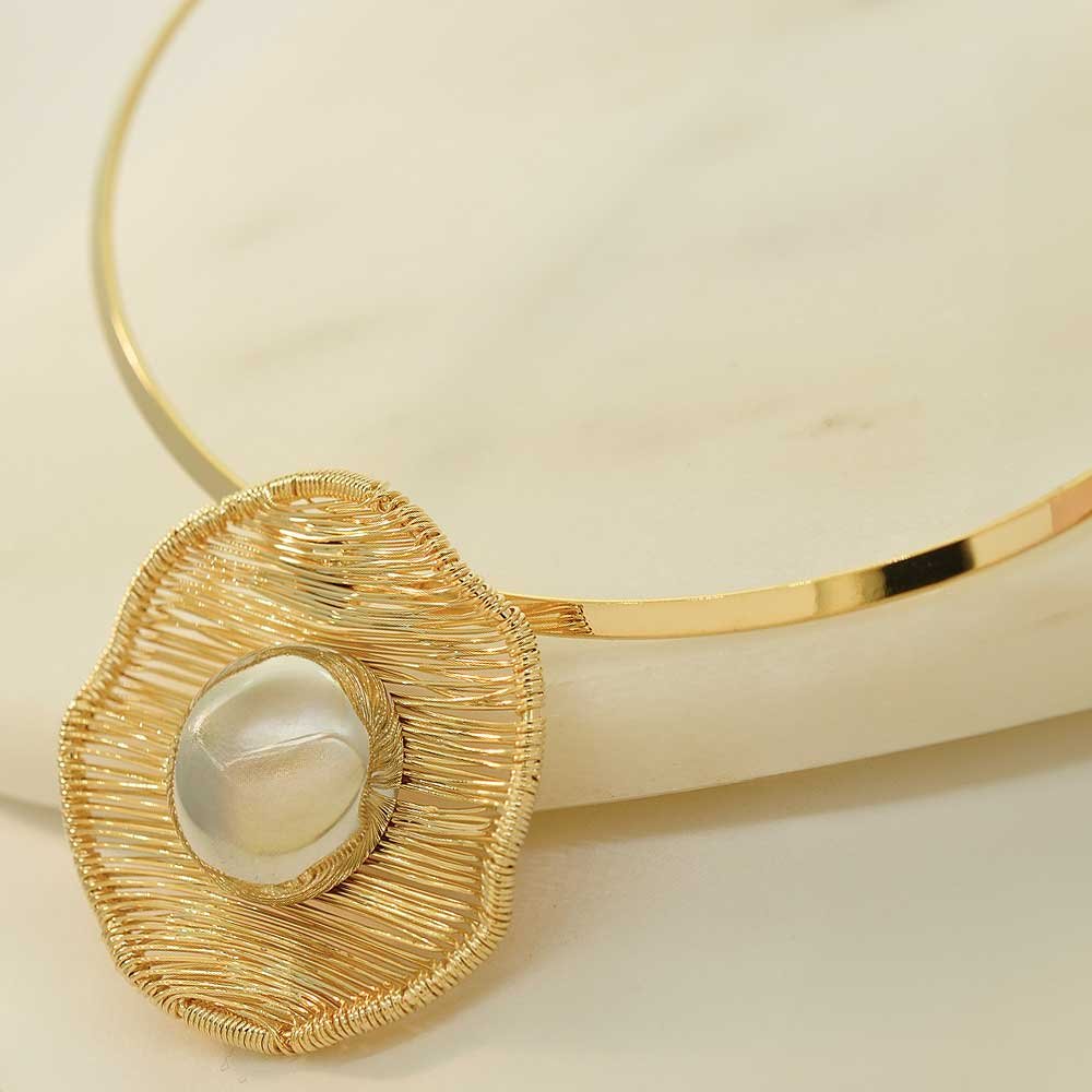 Colar Choker Dunas Aro Geometrico Aramado Duo Feminino