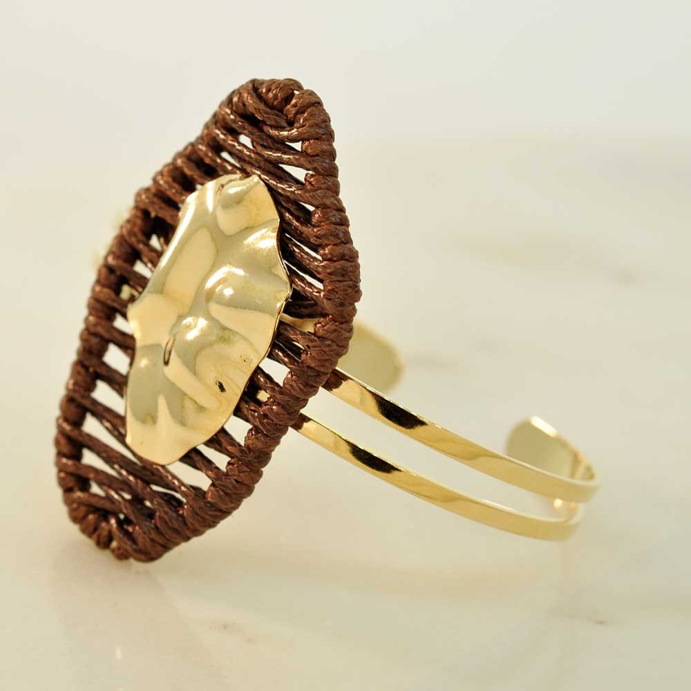 Bracelete Dunas Organico Medio Banho Ouro 18K Feminino