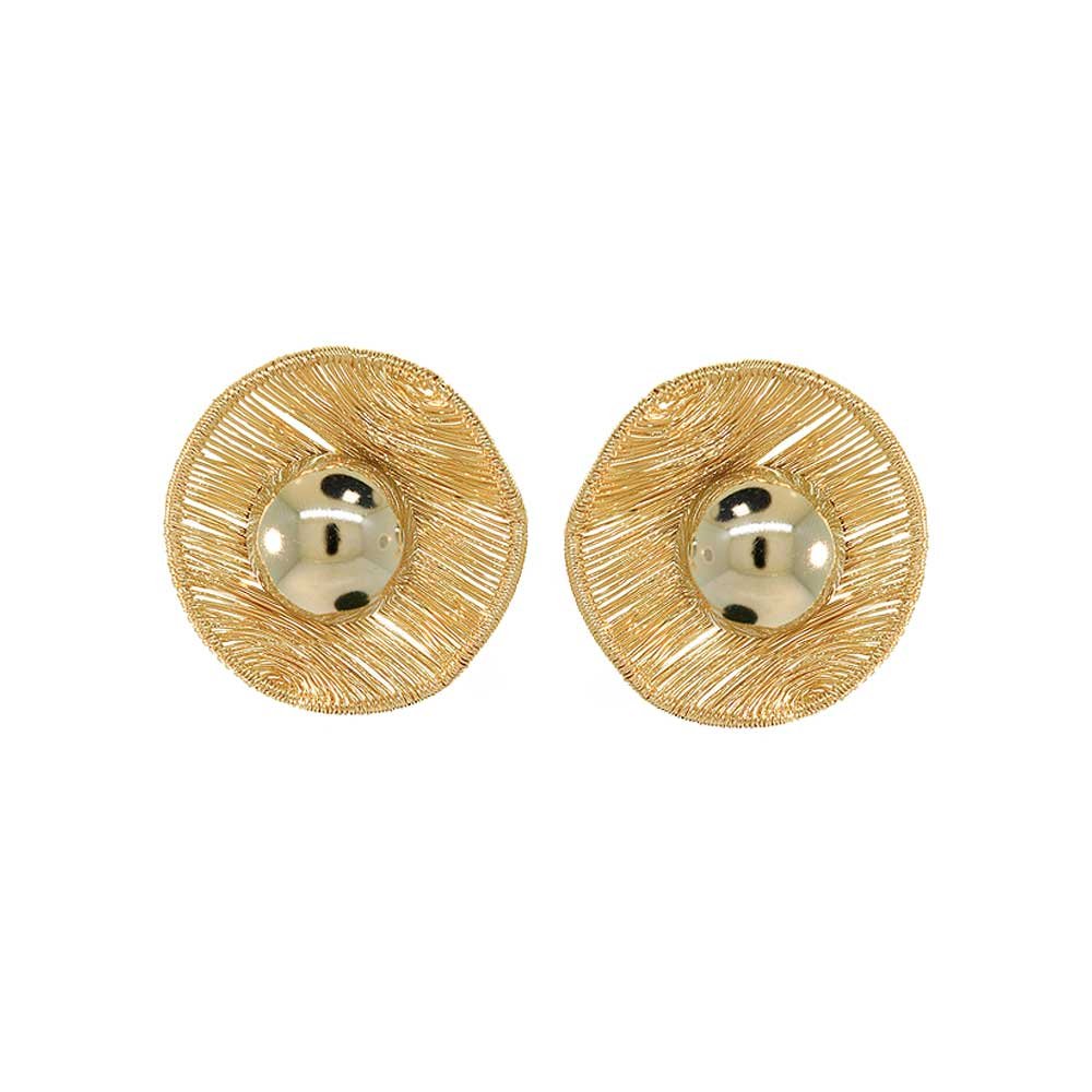 Brinco Dunas Geometrico Aramado Duo Feminino Dourado 4