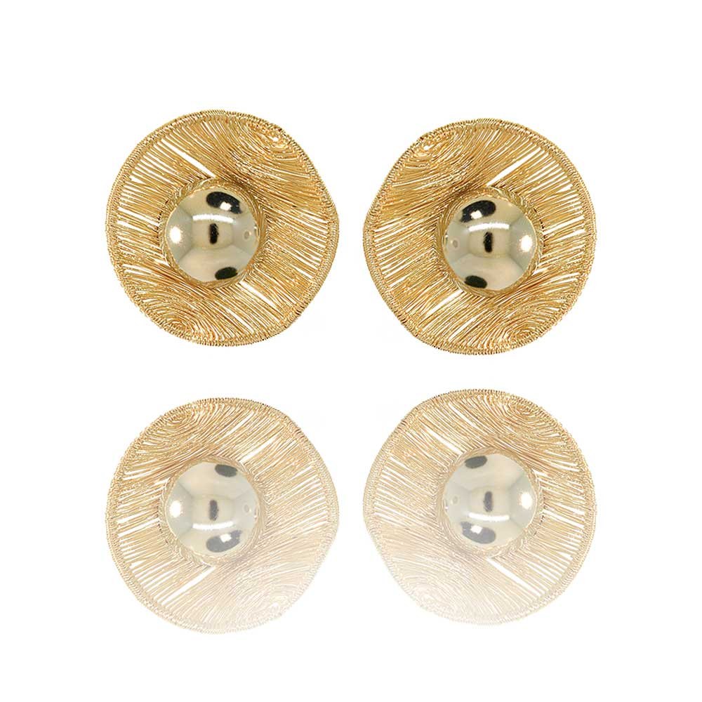 Brinco Dunas Geometrico Aramado Duo Feminino Dourado 5