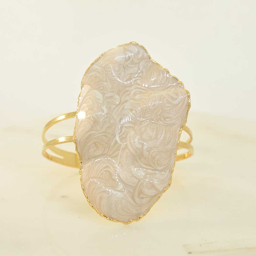 Bracelete Organico Madreperola Banho Ouro 18K Feminino