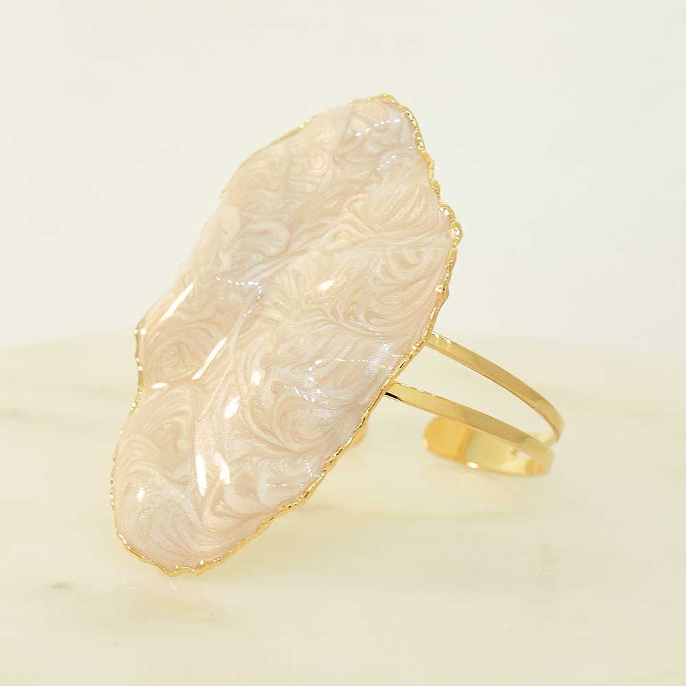 Bracelete Organico Madreperola Banho Ouro 18K Feminino Dourado 3