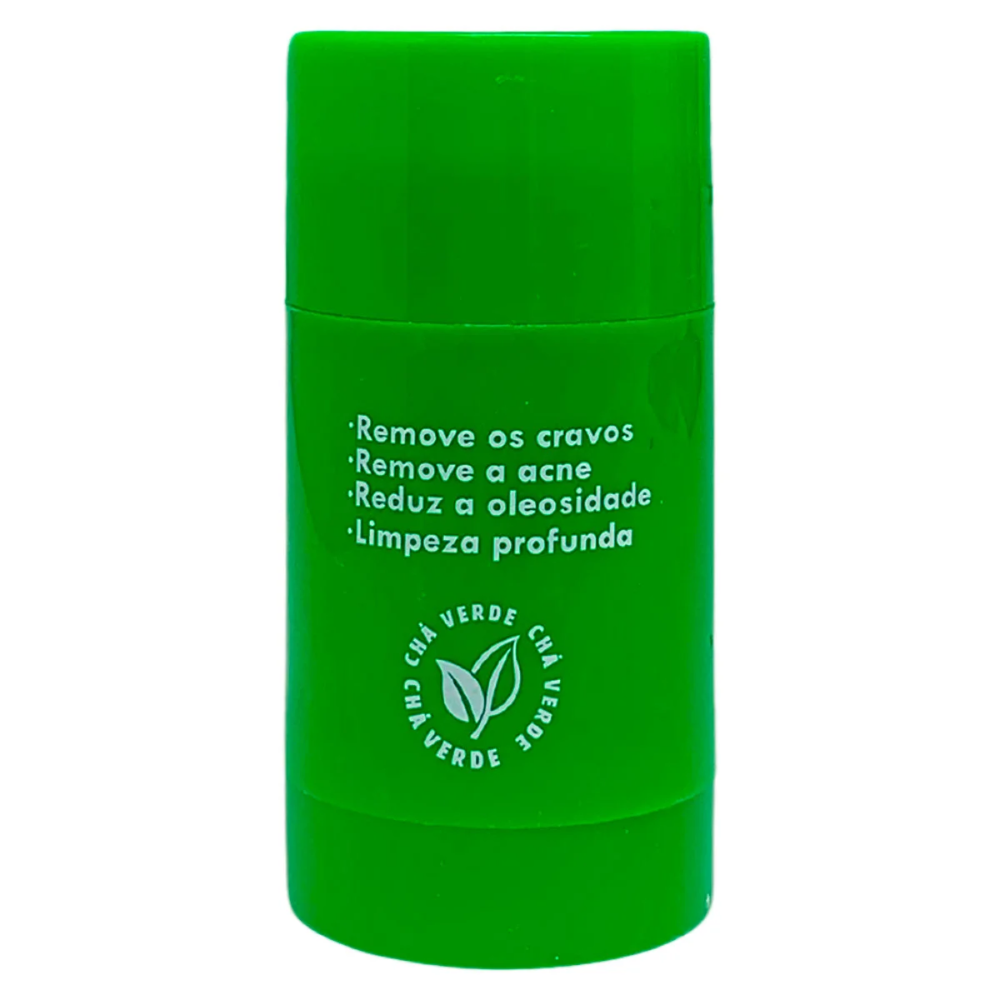 Mascara Facial Anti Acne Cha Verde Mask Stick - Febella ÚNICO 2