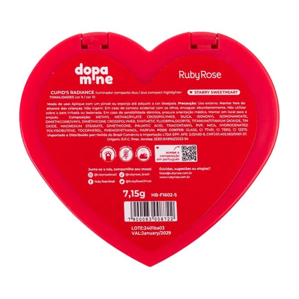 Iluminador Compacto Duo Dopamine  Ruby Rose Starry Sweetheart 4