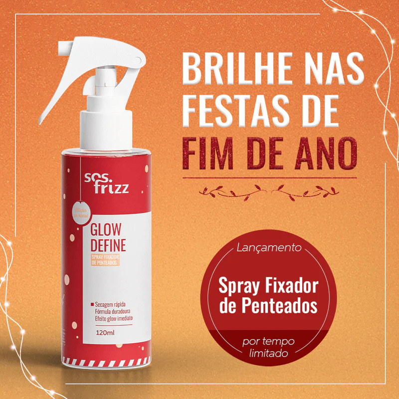 Glow Define Spray Fixador de Penteado 120ml - SOS Frizz 120ml 2