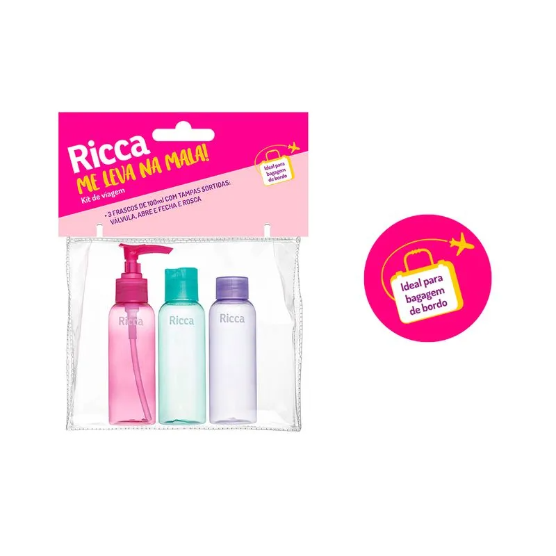 Conjunto com 3 Frascos de Viagem - Ricca ÚNICO 4