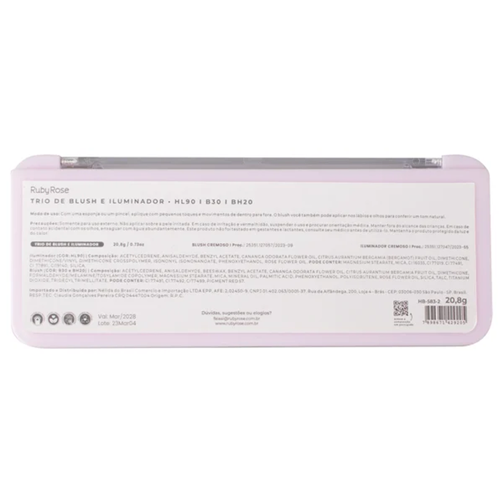 Trio De Blush E Iluminador B30 - Ruby Rose ÚNICO 4